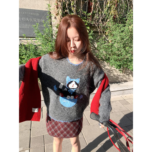 <曾小咸推荐>现货秒杀 ！微信超特价！韩系植绒小猫毛衣 日常199.99 立减110 秒杀89.99！！ 商品图1