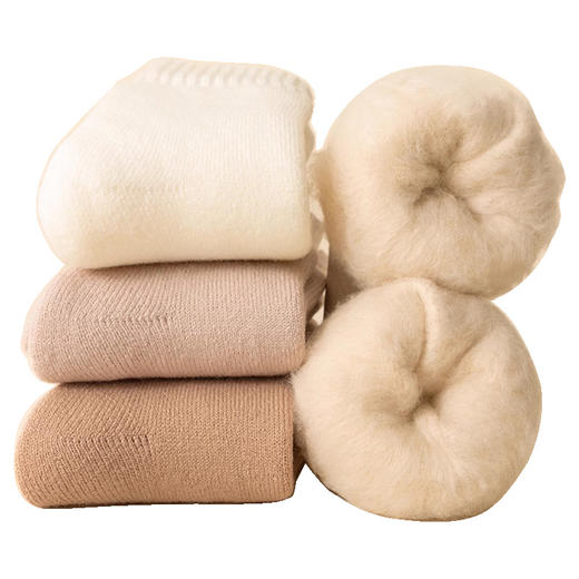 丁摩 羊绒袜子女秋冬季加绒加厚保暖长筒袜女士中筒袜冬天长袜月子袜5ZF-168 商品图8