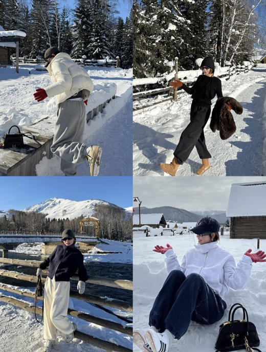 撞色松紧腰新款镰刀加绒两穿棉运动卫裤 商品图1