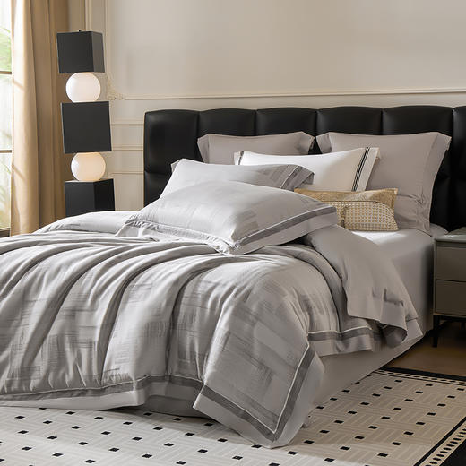 多喜爱 天丝棉色织提花四件套 叶影若梦/水墨汀波【兰精天丝】【阳光好棉】【高密提花】出框&织带工艺 经典手提礼盒 商品图1