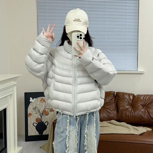 丁摩 立领韩版90白鸭绒羽绒服女短款轻薄保暖服5ZF-0024 商品图3