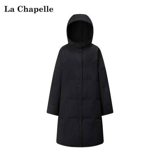 天猫同步【重磅！官网2k+】拉夏贝尔/La Chapelle新国标90%白鸭绒~轻盈保暖连帽长款羽绒服外套 商品图1