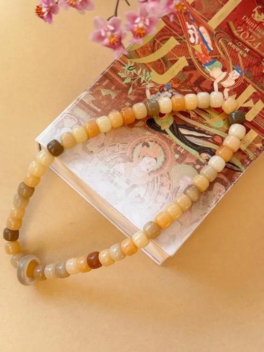 【敦煌色·菩提双圈手串】敦煌福泽天然多宝菩提手串白玉菩提绕指柔跑环老型桶珠双层手串 商品图3
