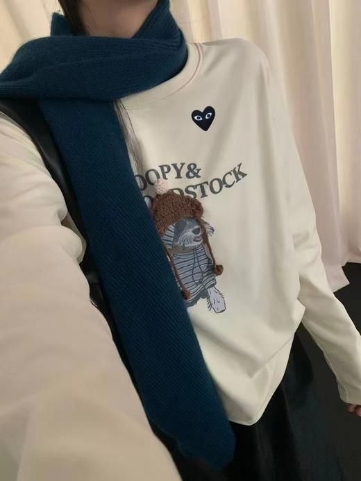 D123023简约休闲卡通立体装饰长袖上衣打底衫 商品图4