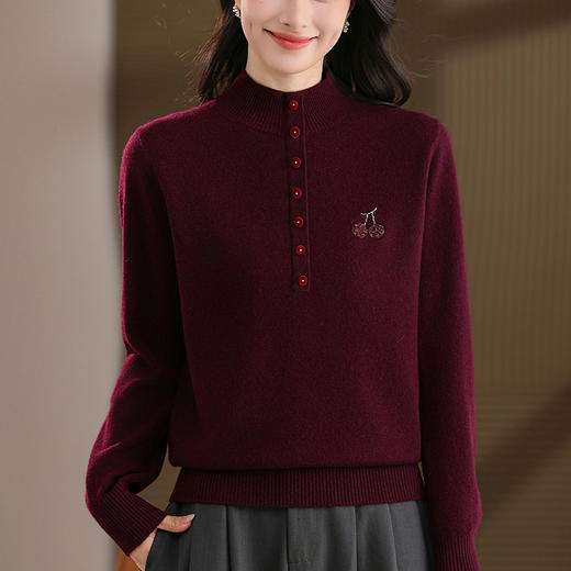 CC100纯羊毛打底衫冬季内搭气质减龄上衣2025新款洋气时尚毛衣女厚 商品图0
