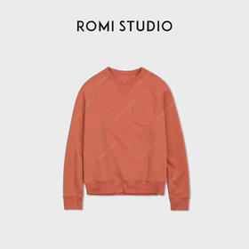 ROMI STUDIO“美式休闲”纯棉宽松插肩袖套头亮色卫衣RWCSS87482
