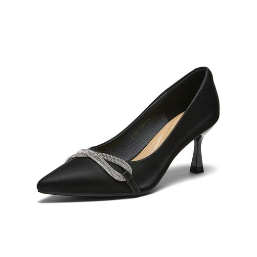 【百思图】BF楼百思图2026春新款气质黑色细跟高跟鞋尖头女浅口单鞋F1302AQ6吊牌价699.现价339 商品图4