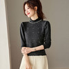 CC半高领钉珠针织衫女秋冬高级感修身毛衣内搭长袖上衣好看打底衫女 商品缩略图3