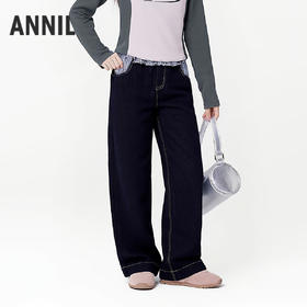 女童全腰牛仔单裤春季新款安奈儿童装EG616663