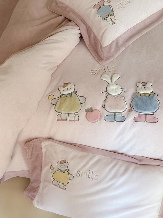 儿童可爱卡通牛奶绒四件套 商品图10