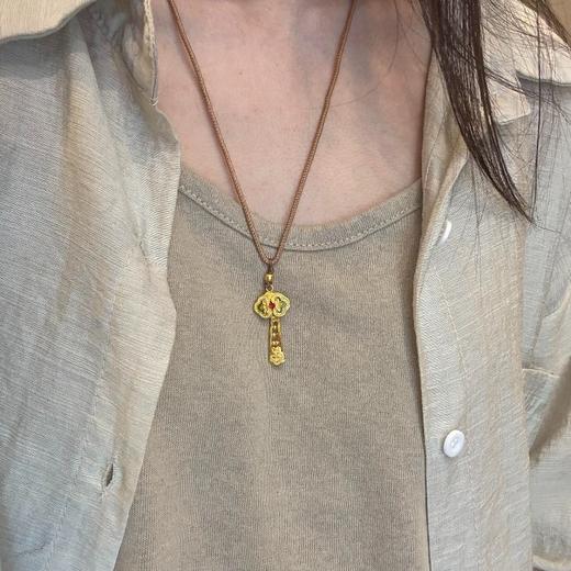 【如意沙金项链】敦煌小众镀金古法沙金转运罗盘吊坠 男女式古币项链 商品图2