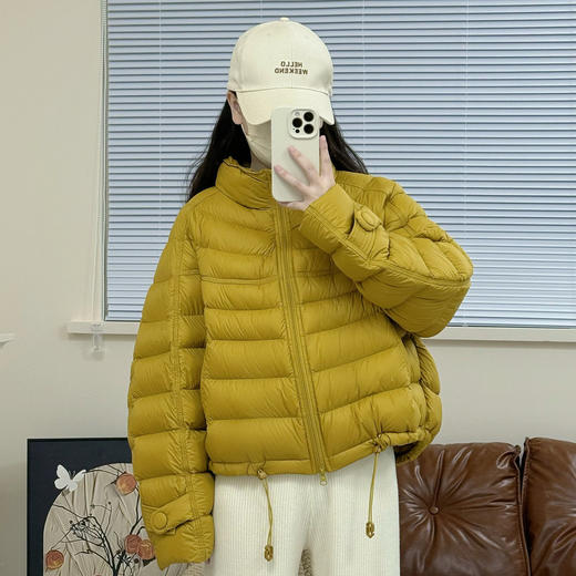 丁摩 立领韩版90白鸭绒羽绒服女短款轻薄保暖服5ZF-0024 商品图2