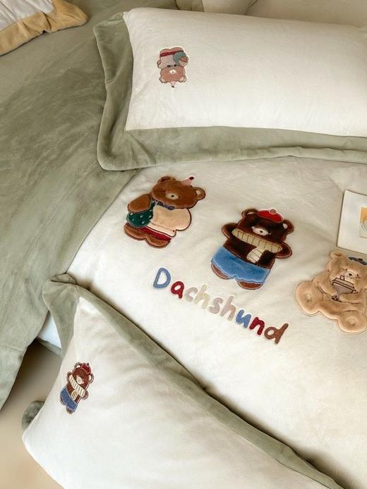 儿童可爱卡通牛奶绒四件套 商品图12