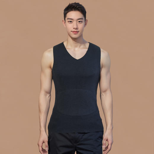 雀说半护羊毛保暖背心男女款冬无痕德绒秋衣加绒内衣坎肩马甲可外穿ALW06 商品图0