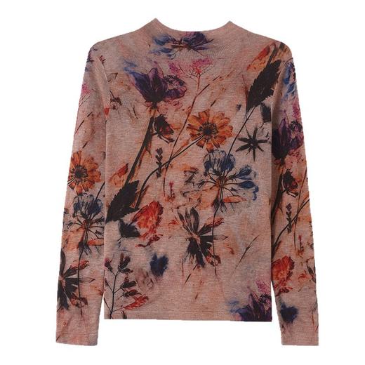 丁摩时尚年轻100水溶超细纯羊毛毛衣 春秋圆领洋气水性印花亲肤打底衫ALW3957 商品图4