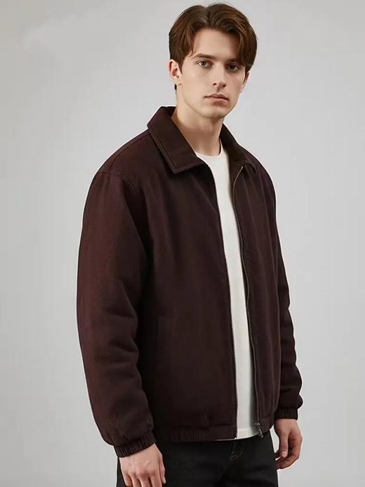 秋冬新款男装潮流时尚百搭翻领拉链夹克棉服宽松长袖棉衣外套 商品图2