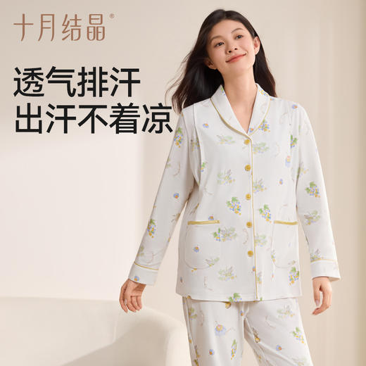 恒温月子服孕妇睡衣女秋冬款套装产妇喂奶哺乳10月家居服 商品图3