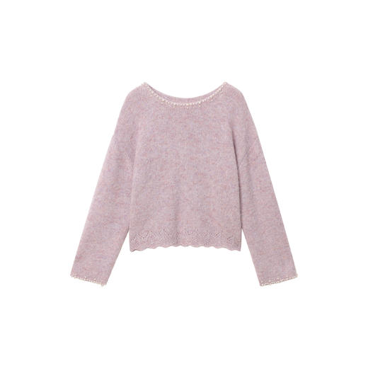 鹿向南「碎冬手记」冬季新款慵懒风紫色毛衣女高级气质针织衫上衣 商品图4