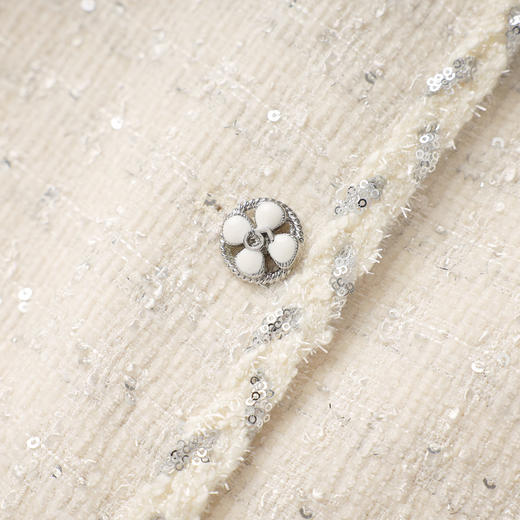 「高货wl」全新升级【铂金会员339/天猫459/差价120】(31446)洛诗琳亮丝羊毛混纺小香风外套2025秋冬粗花呢时尚短外套 商品图2