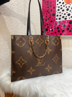Lv onthego 大号 老花拼色 托特包