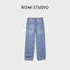 ROMI STUDIO“复古丹宁”100%棉磨白洗水高腰阔腿牛仔裤RWCWX87420 商品缩略图2