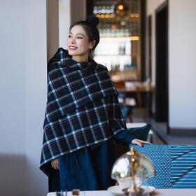 绽放/LSX001朵100%纯羊毛包裹感大号温暖披肩围巾柔软保暖百搭