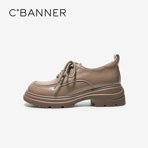 千百度厚底增高乐福鞋女2026春季新款复古JK小皮鞋舒适深口单鞋A26110110 商品图2