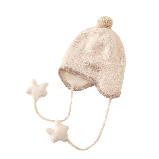 雀说宝宝帽子冬天红色新年帽加厚保暖儿童针织护耳帽婴幼儿套头毛线帽ALW 商品图4