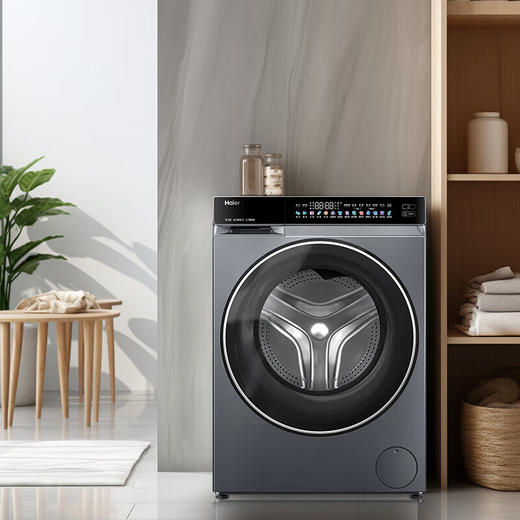 海尔（Haier）滚筒洗衣机10公斤精华洗直驱变频超薄嵌入微蒸空气洗智能投放 洗烘一体XQG100-HBLDE580HU1 商品图1
