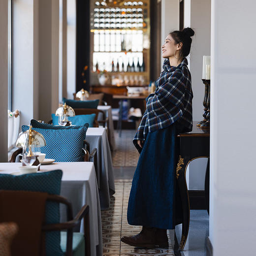 绽放/LSX001朵100%纯羊毛包裹感大号温暖披肩围巾柔软保暖百搭 商品图1