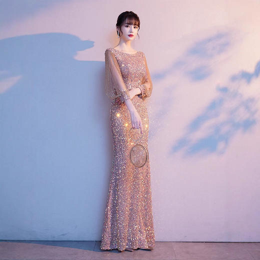 晚礼服高端新款亮片气质轻奢小众高端鱼尾敬酒服 商品图1