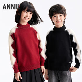 男女童中领长袖针织衫春季新款安奈儿童装EM614675