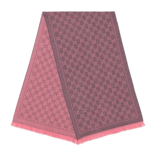 【二】GUCCI 古驰 女士GG提花图案羊毛针织围巾 混色 133483 3G200 1272 商品图1