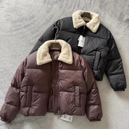 D123011新品女士羊羔毛领短款羽绒服外套保暖通勤 商品图0