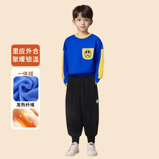迪士尼男童卫衣加绒款一体绒儿童保暖上衣男孩打底衫内搭 商品图1