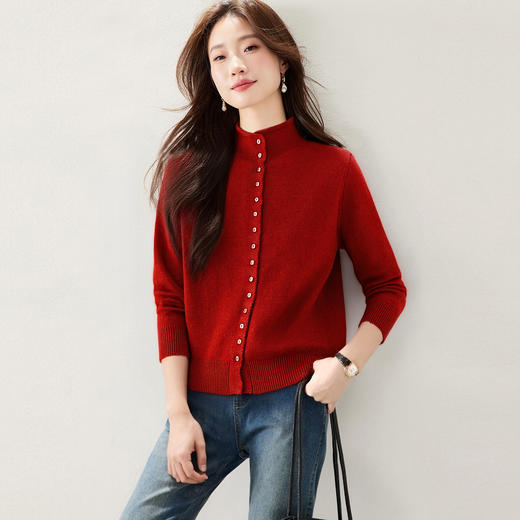 CC高级感减龄针织开衫女外搭2025秋冬新款简约显瘦毛衣宽松外套上衣 商品图2