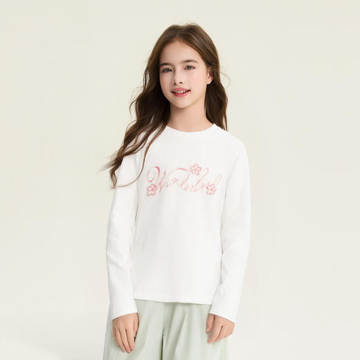 笛莎Deesha 童装女童T恤2026春新款基础长袖T恤 商品图1