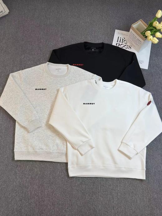 D123019精典刺绣logo圆领加绒套头卫衣男女同款 商品图0