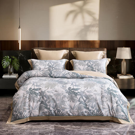 多喜爱 60S全棉缎纹四件套香影罗缎/月映兰亭/姑苏竹春/棕榈诗篇/月晓阑音/迷境绿意/竹影笙笙hl【新疆长绒棉】【柔软细腻】细腻柔滑 丝般光泽 多款可选 商品图8