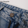 天猫同步【100棉+垂感有型】拉夏贝尔/La Chapelle复古水洗浅蓝牛仔直筒裤新款显瘦显腿直长裤 商品缩略图4