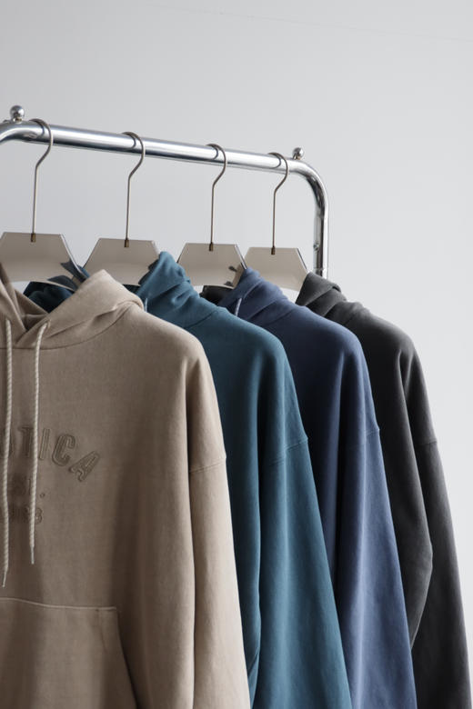 Nautic@ 长骨川 贴布绣水洗做旧 复古连帽卫衣 WY013 商品图6