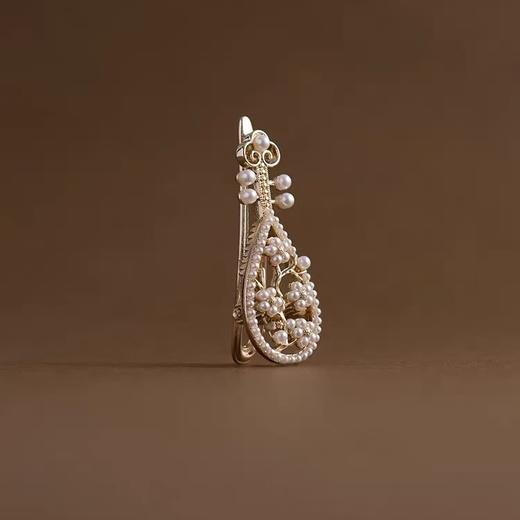 【琵琶发夹】敦煌福泽小众温柔古风发夹 新中式仙气刘海夹镂空珍珠碎发卡子侧边鸭嘴夹头饰 商品图3