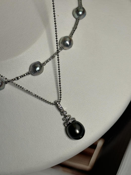 大溪地吊坠，11-12mm，强光，背底部有瑕，925 银，不含链 商品图0