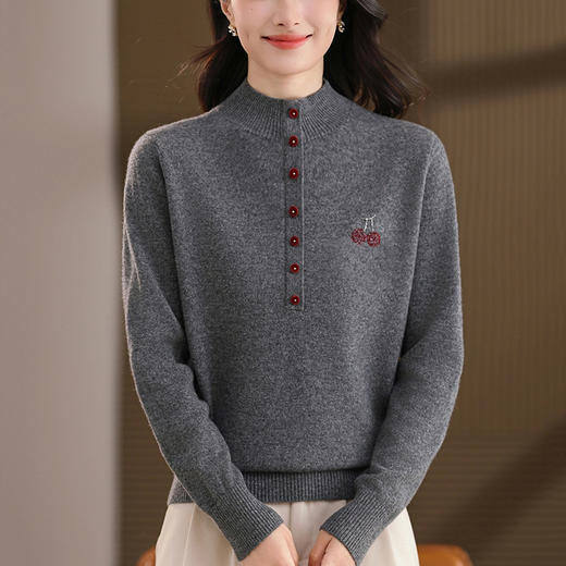 CC100纯羊毛打底衫冬季内搭气质减龄上衣2025新款洋气时尚毛衣女厚 商品图2