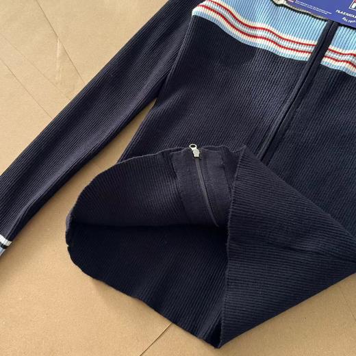 D123018秋冬季新款女子修身拼色拉链开衫外套编织衫毛衣 商品图12