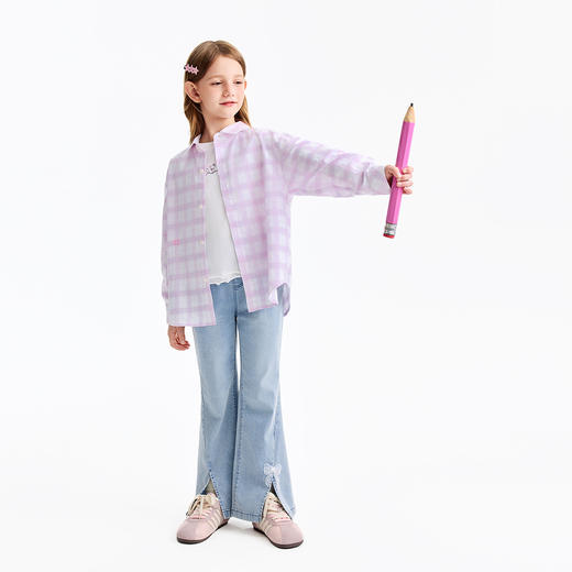 男女童翻领长袖上衣春季新款安奈儿童装EM611590 商品图6