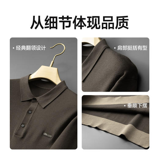 【DDS】大依优型大码男装翻领针织衫毛衣打底衫商务休闲宽松弹力长袖上衣男士加肥加大 商品图4