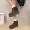 秋冬新款小个子增高马丁靴女舒适百搭后拉链加绒保暖厚底短靴棉靴 商品缩略图3