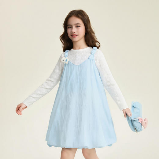 笛莎Deesha 童装女童连衣裙2026春新款甜美两件套连衣裙 商品图1