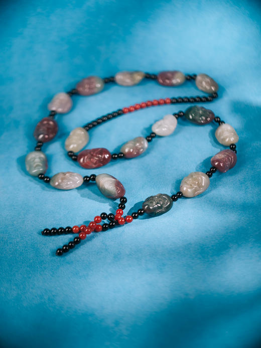 积分兑换：迷罗元和堂 萤石十八罗汉配红玛瑙黑曜石链（链珠径0.8）【器悟雅玩】 商品图0